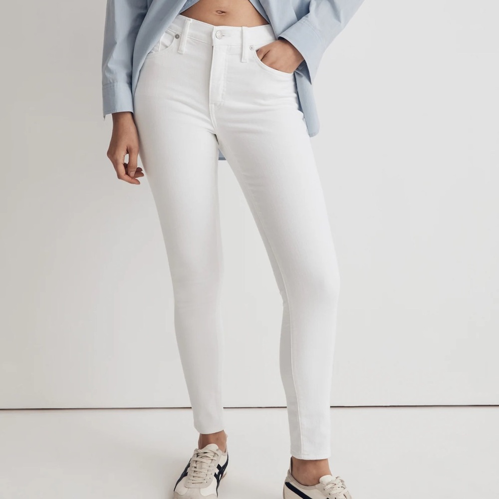 NWT Madewell 9" Mid-Rise Skinny Crop Jeans in Pure White